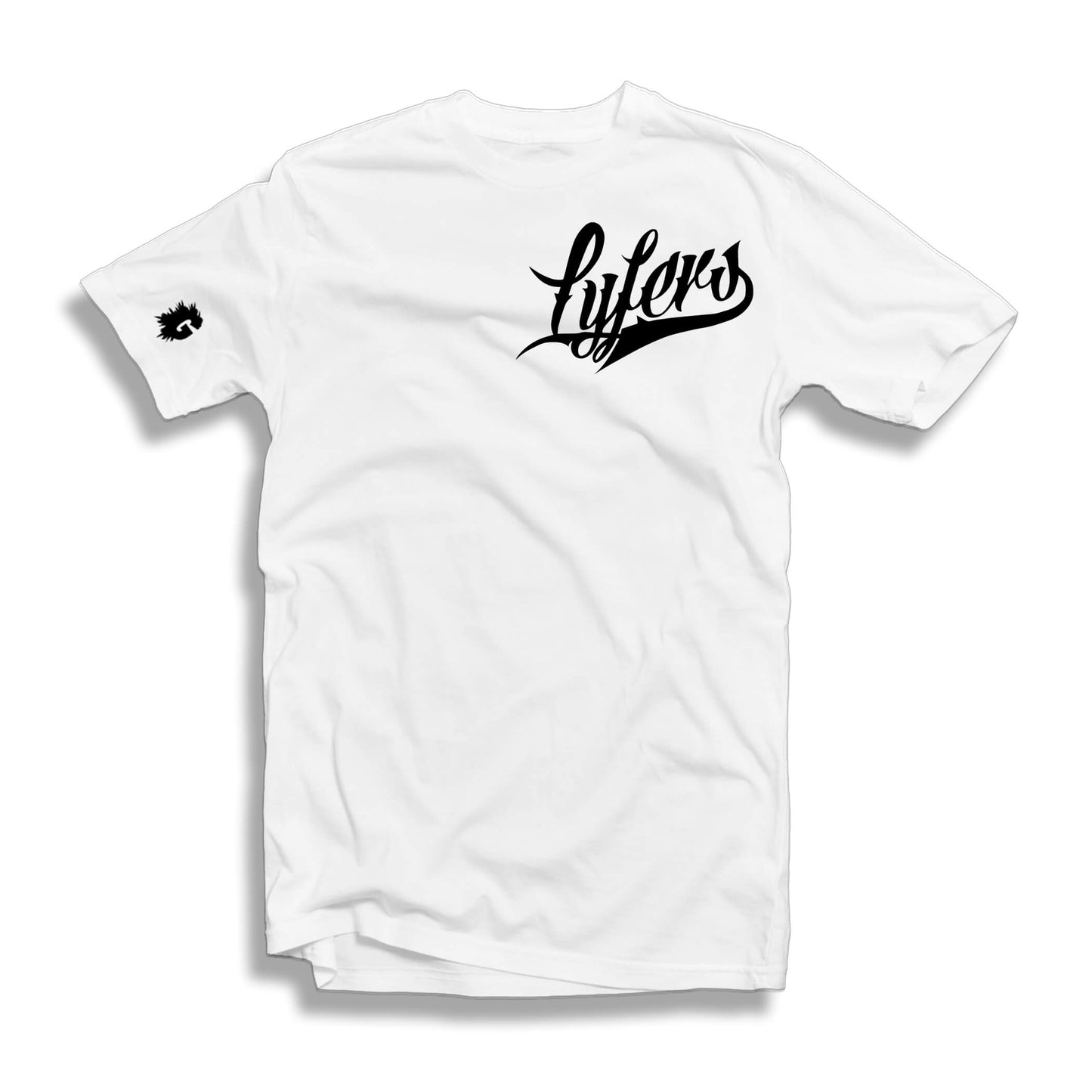 LYFERS SCRIPT WHITE T-SHIRT (MULTIPLE LOGO COLORWAYS)