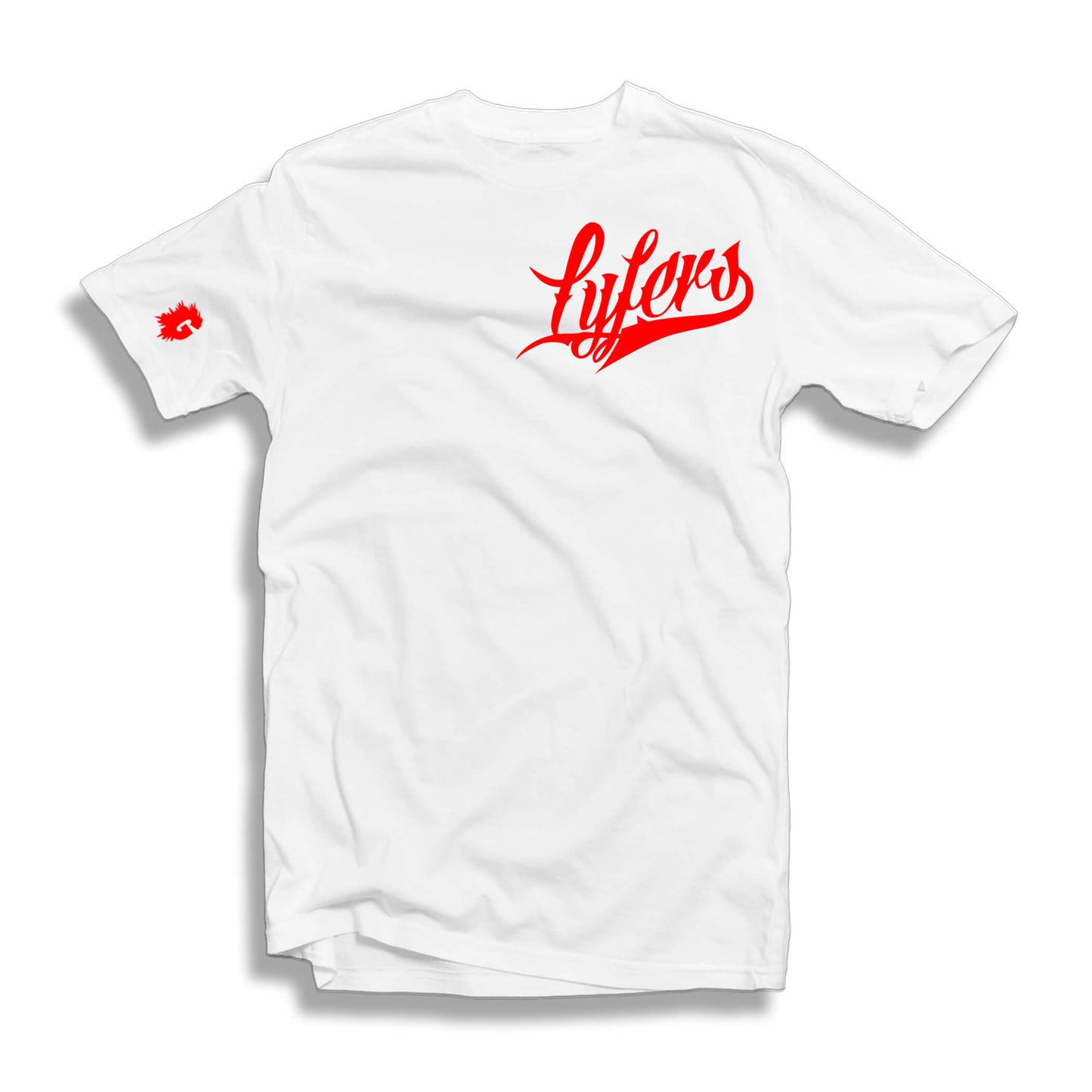 LYFERS SCRIPT WHITE T-SHIRT (MULTIPLE LOGO COLORWAYS)