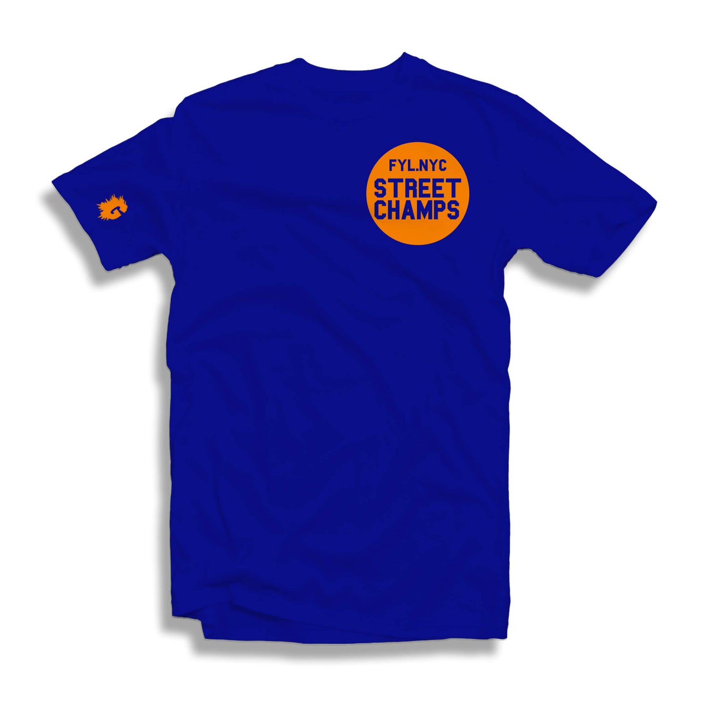 LYFERS STREET CHAMPS ROYAL BLUE T-SHIRT (ORANGE OR WHITE LOGO)