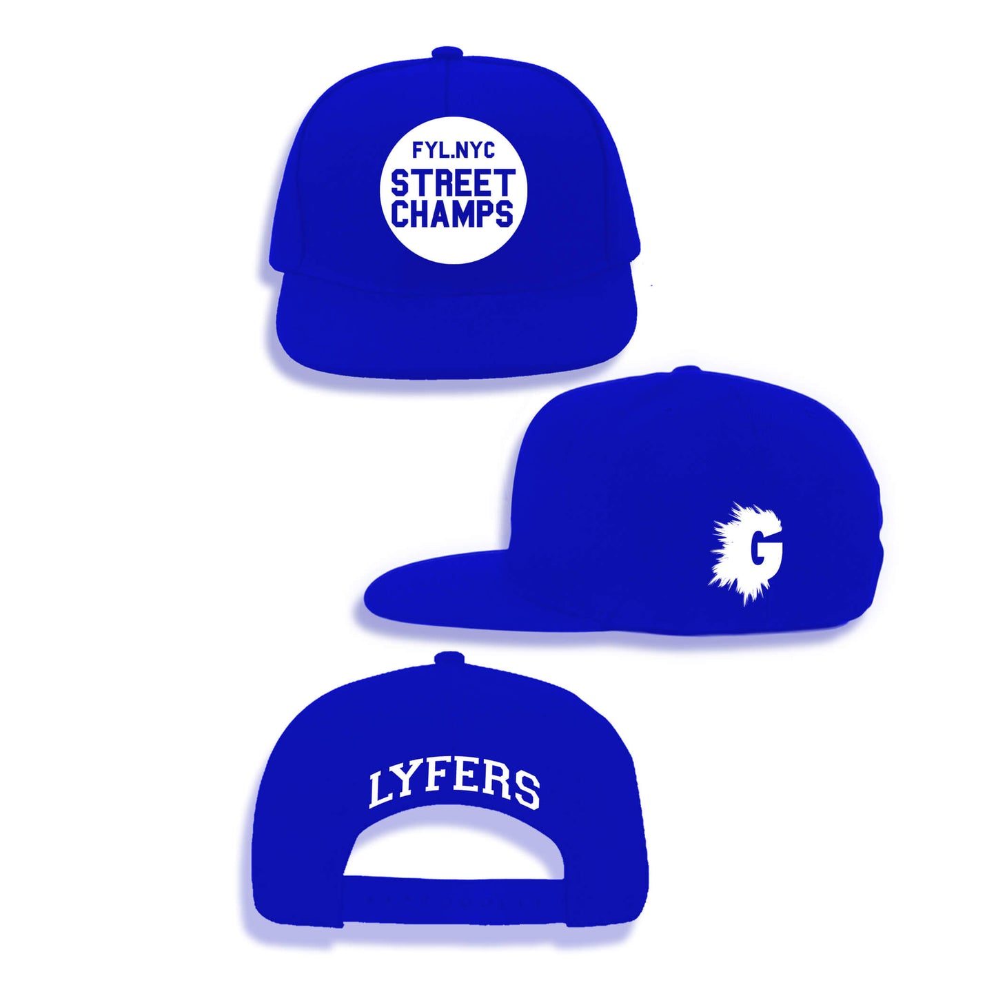 LYFERS STREET CHAMPS ROYAL BLUE SNAPBACK (WITH ORANGE OR WHITE)