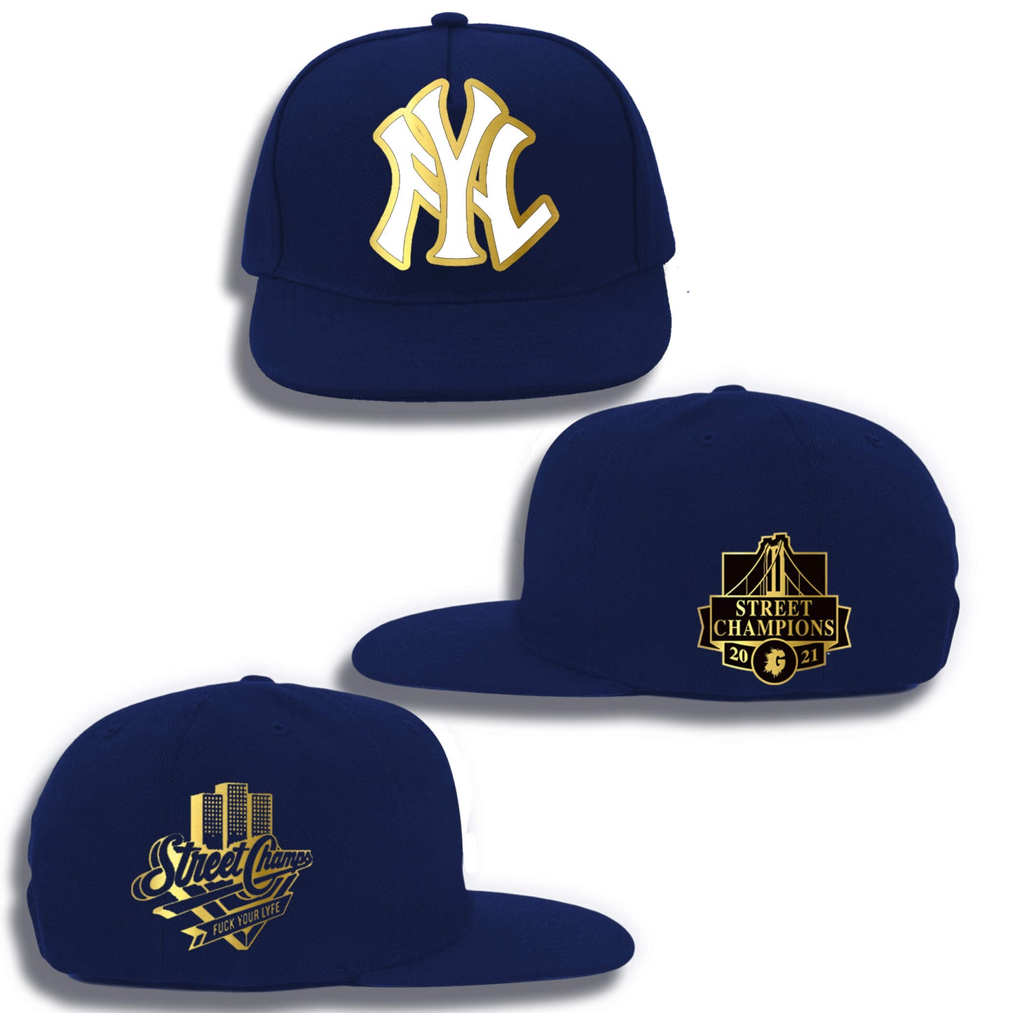 FYL YANKS SUPER SNAPBACK (NAVY BLUE/GOLD OR BLACK/RED)