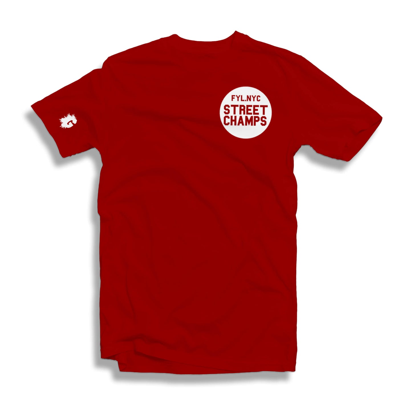 LYFERS STREET CHAMPS RED T-SHIRT (BLACK OR WHITE LOGO)