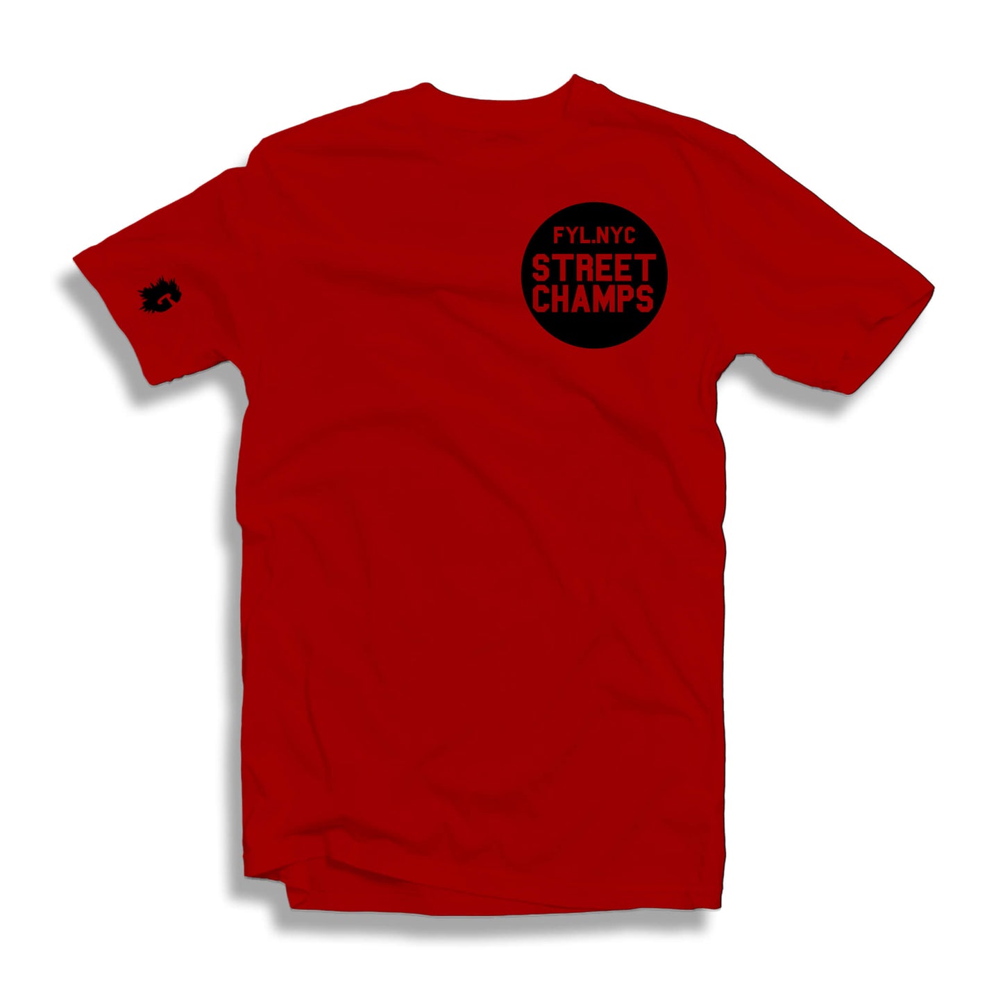 LYFERS STREET CHAMPS RED T-SHIRT (BLACK OR WHITE LOGO)